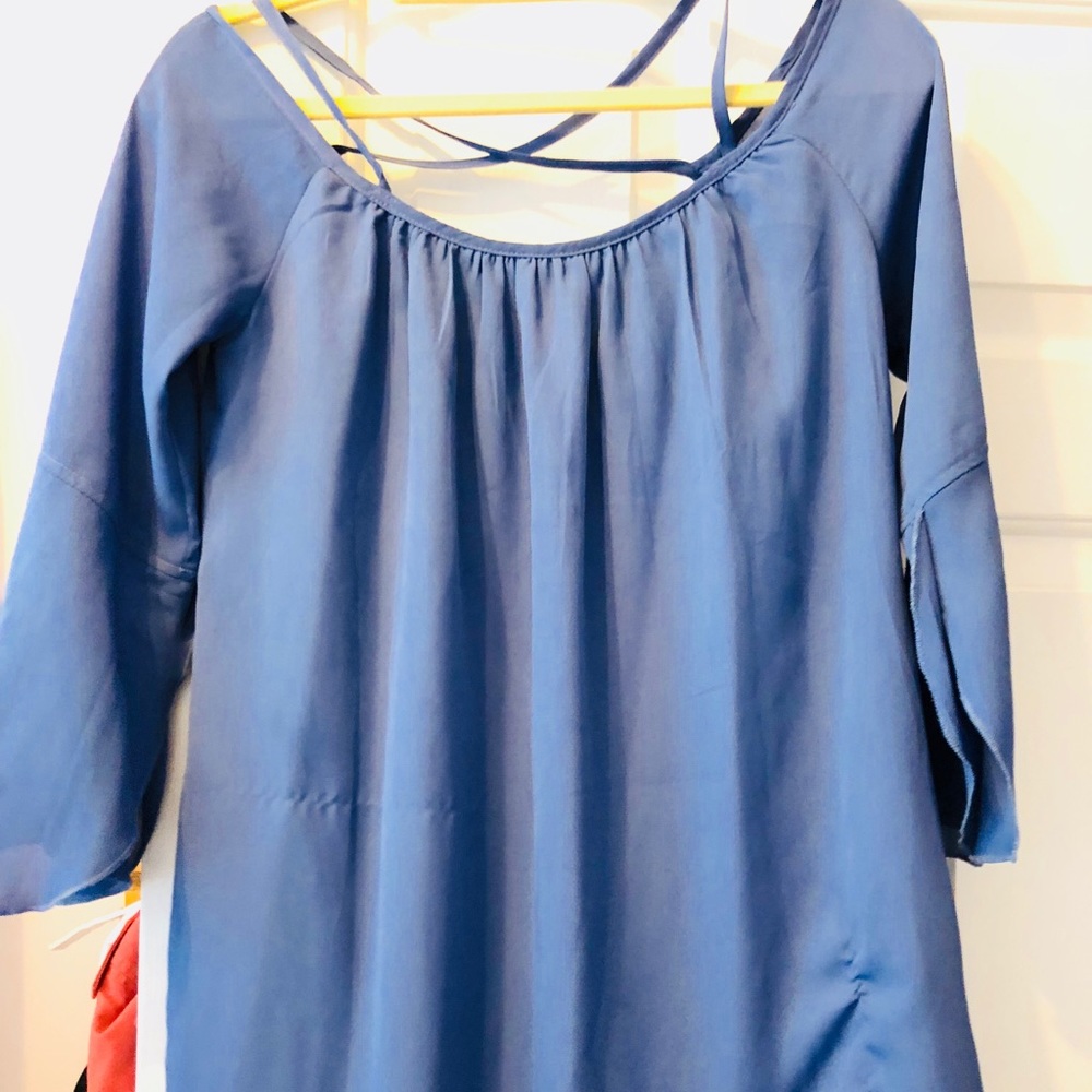 Blue Long Sleeve Dress